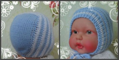 Як вязати чепчики спицями для новонароджених